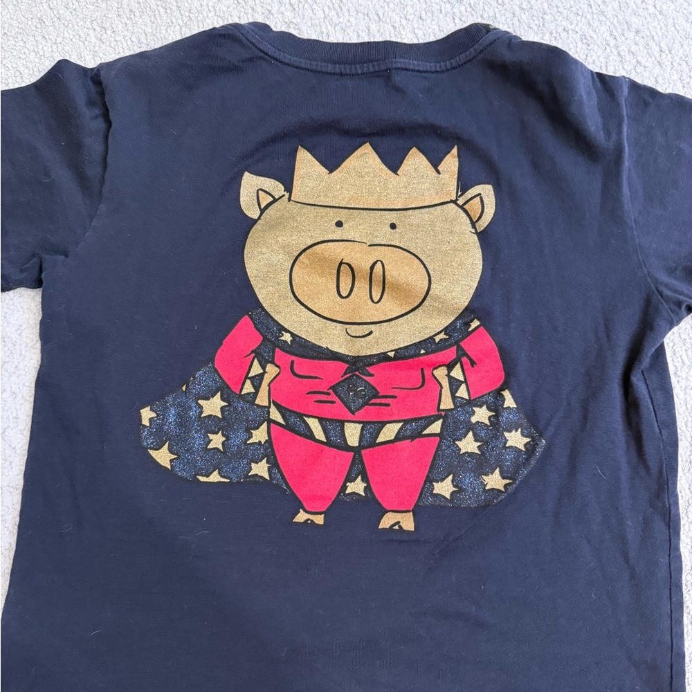 Dolce & Gabbana Navy Tee with Striped Detail